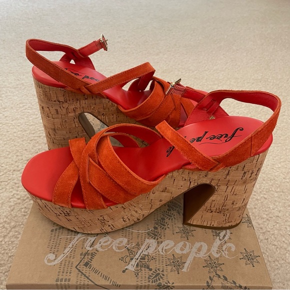 NWT Free People Lisbon MJ Platform Sandals Sunstar - Picture 8 of 12